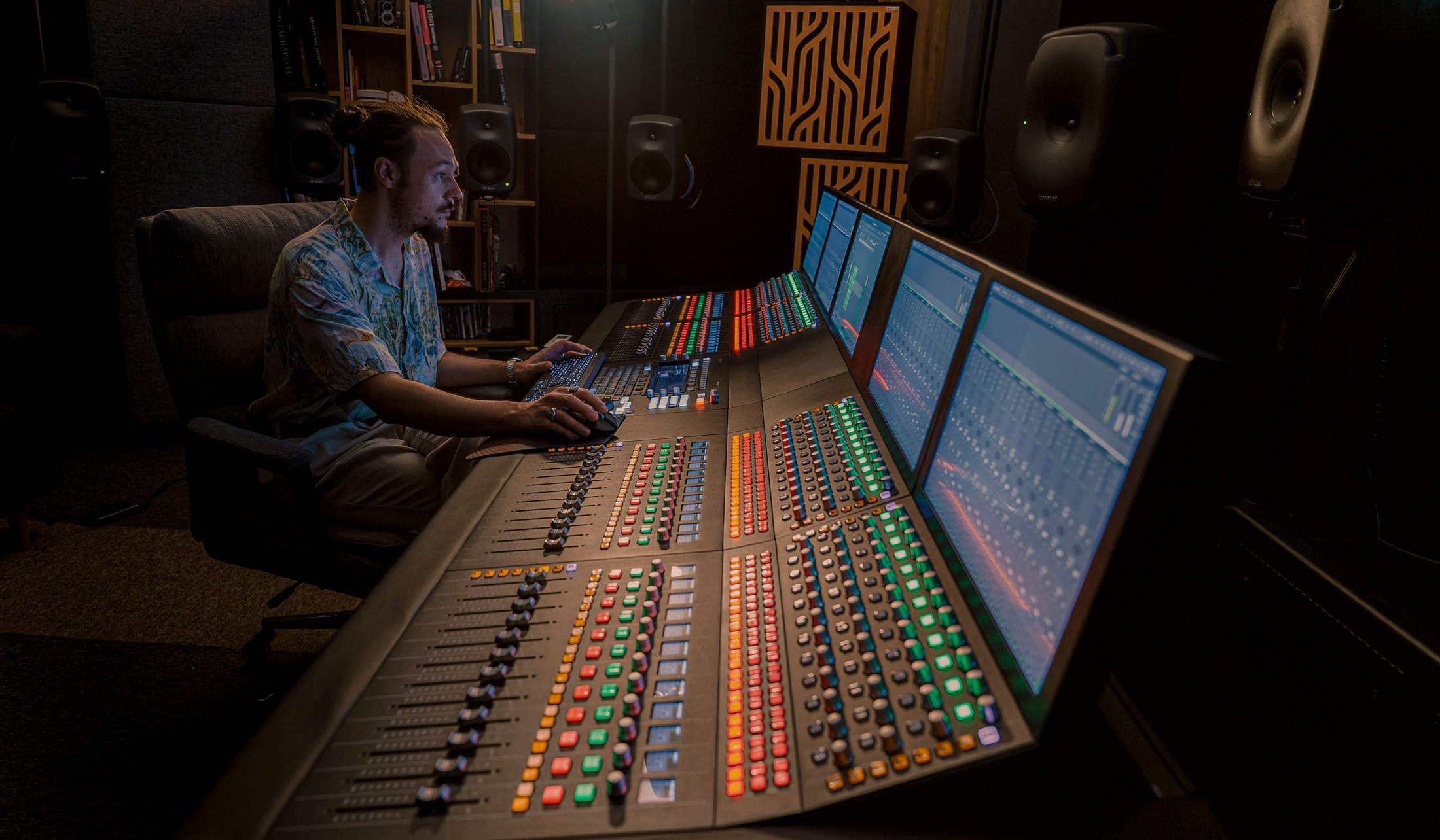 Sound mixing at the Fairlight console in the LUNO studio
